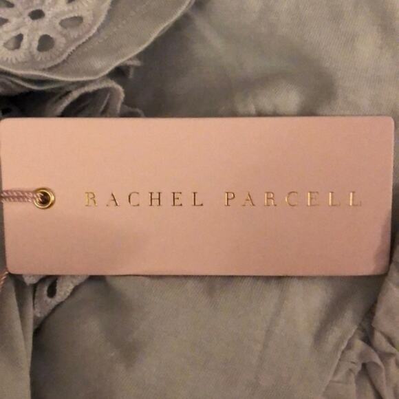 Rachel Parcell Eyelet Ruffle Detail Top Blue XL - Picture 6 of 7